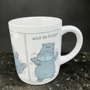 Vintage 1984 Applause The Card Mug Live Love and be Hippo Ceramic Coffee Cup Mug